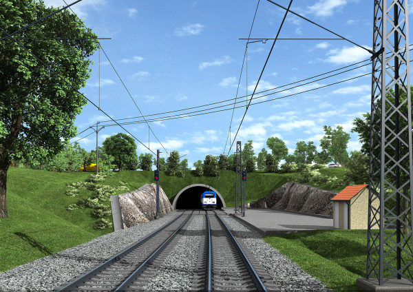 Portál tunelu Zvěrotice - vizualizace