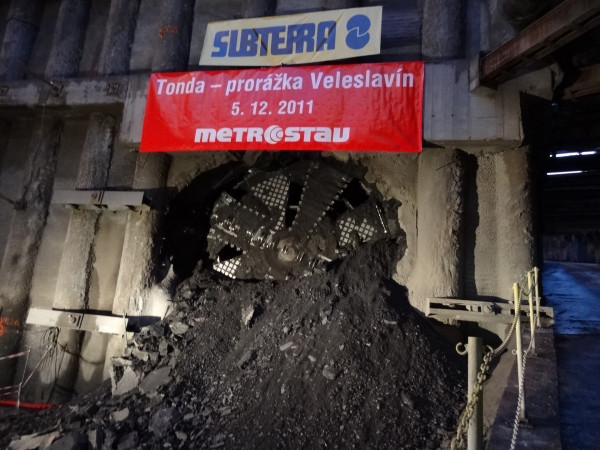 Excavated part of Veleslavín station - entry of TBM Tonda