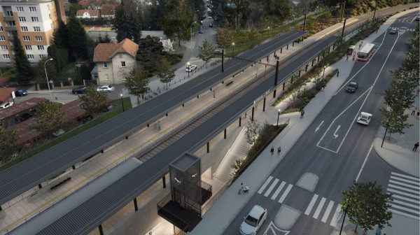 Praha Liboc railway station - vizualization dh architekti a Metroprojekt