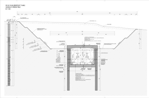 Němčický tunnel - cross section model