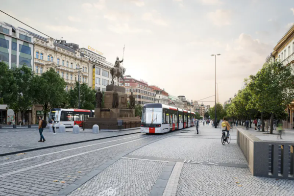 Nová studie revitalizace Václavského náměstí - vizualizace Jakub Cígler architekti